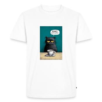Repos, premier café - T-shirt Premium bio Homme - blanc - Devant - Nico (187cm)