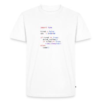 Python Code - Funny If Statement - Men's Premium Organic T-Shirt - white - Front - Nico (187cm)