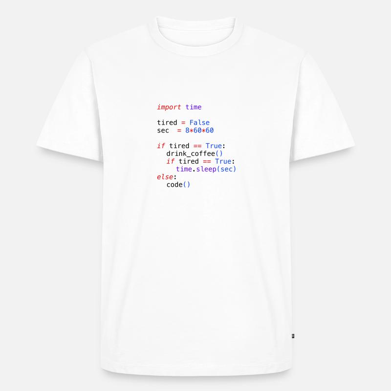 Python Code - Funny If Statement - Men's Premium Organic T-Shirt - white