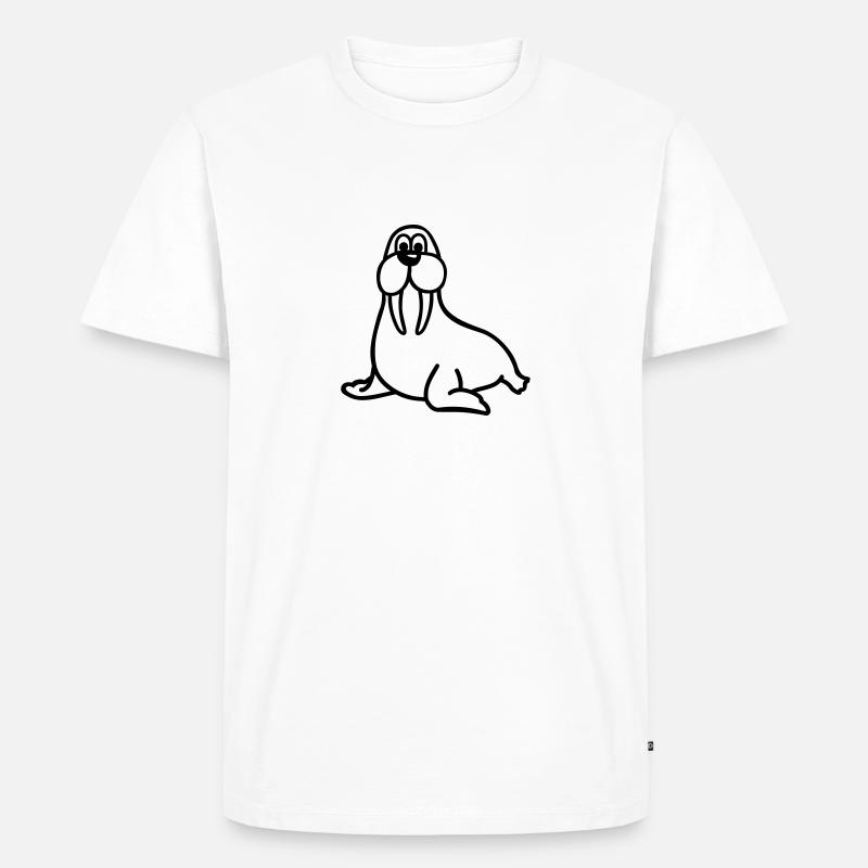 Walross - Männer Premium Bio T-Shirt - Weiß