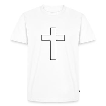 Cross Emoji Sketch Drawing Black - Men's Premium Organic T-Shirt - white - Front - Nico (187cm)