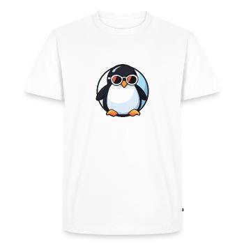 Pingouin avec lunettes de soleil, oiseau antarctique - T-shirt Premium bio Homme - blanc - Devant - Nico (187cm)