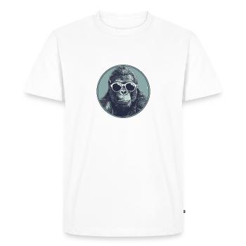 Gorille avec lunettes de soleil, singe, primate - T-shirt Premium bio Homme - blanc - Devant - Nico (187cm)