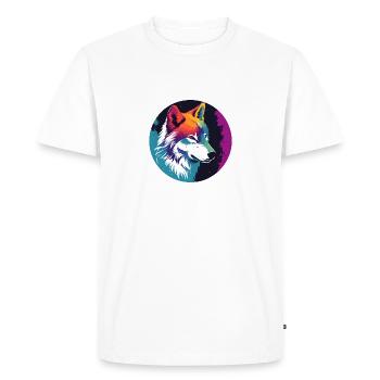 Wolf, Wild Dog, Grey Wolf, Canis lupus - Men's Premium Organic T-Shirt - white - Front - Nico (187cm)