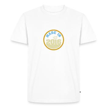 Fabriqué en 2016 - T-shirt Premium bio Homme - blanc - Devant - Nico (187cm)