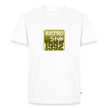 Style rétro 1992 - T-shirt Premium bio Homme - blanc - Devant - Nico (187cm)