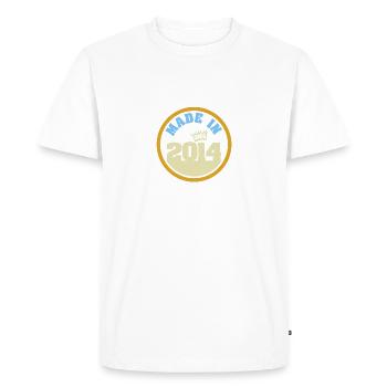 Fabriqué en 2014 - T-shirt Premium bio Homme - blanc - Devant - Nico (187cm)