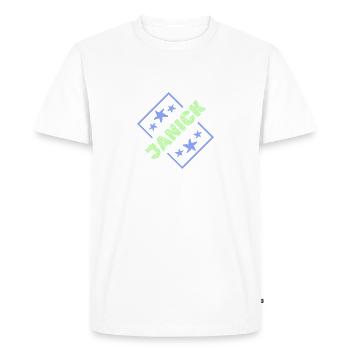 Prénom Janick - T-shirt Premium bio Homme - blanc - Devant - Nico (187cm)