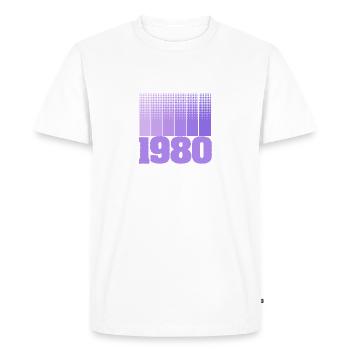 Année 1980 - T-shirt Premium bio Homme - blanc - Devant - Nico (187cm)
