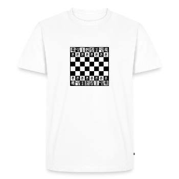 Échiquier coréen - T-shirt Premium bio Homme - blanc - Devant - Nico (187cm)