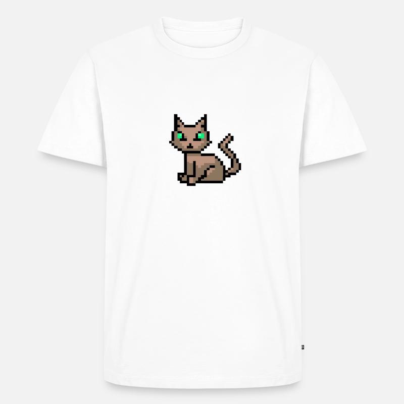 Katze Pixelart Pixel - Männer Premium Bio T-Shirt - undefined