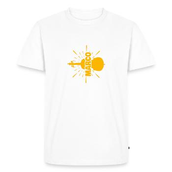 Marco comme prénom - T-shirt Premium bio Homme - blanc - Devant - Nico (187cm)