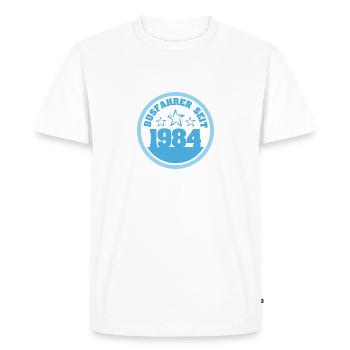 Chauffeur de bus 1984 - T-shirt Premium bio Homme - blanc - Devant - Nico (187cm)