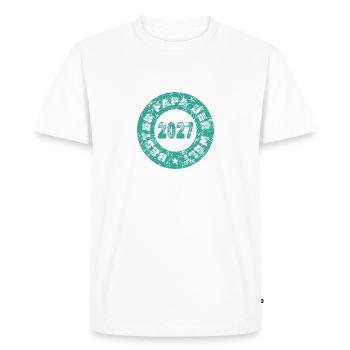 Father's Day 2027 - Men's Premium Organic T-Shirt - white - Front - Nico (187cm)