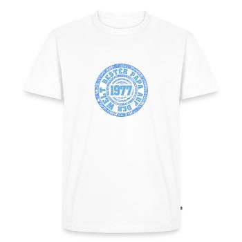 1977 - Men's Premium Organic T-Shirt - white - Front - Nico (187cm)