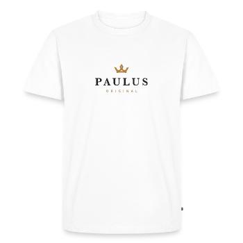 Paulus Original Family Logo - Men's Premium Organic T-Shirt - white - Front - Nico (187cm)