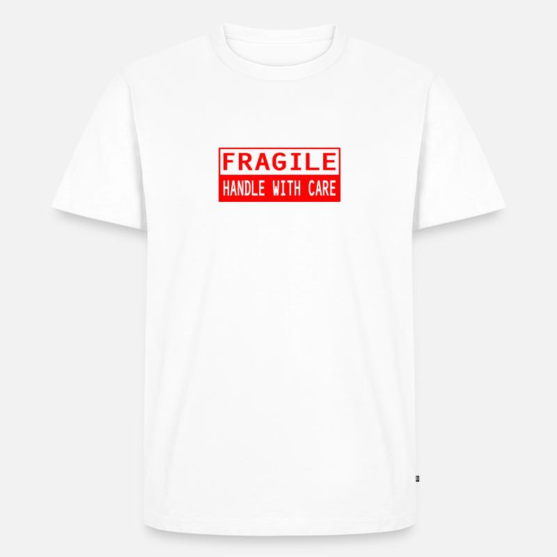 fragil - Männer Premium Bio T-Shirt - Weiß