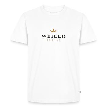 Logo original de la famille Weiler - T-shirt Premium bio Homme - blanc - Devant - Nico (187cm)