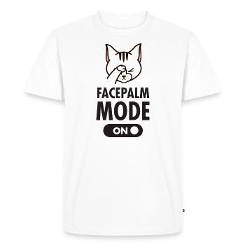 Cat - Facepalm Mode On - Men's Premium Organic T-Shirt - white - Front - Nico (187cm)