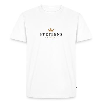 Steffens Original Family Logo - Men's Premium Organic T-Shirt - white - Front - Nico (187cm)