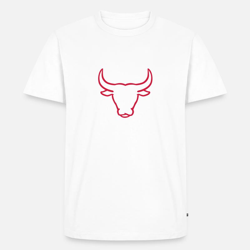 Stier - Männer Premium Bio T-Shirt - Weiß