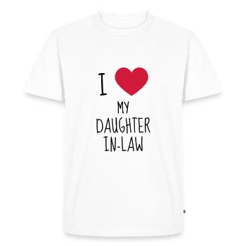 Beau-père belle-mère belle fille beau fils - T-shirt Premium bio Homme - blanc - Devant - Nico (187cm)