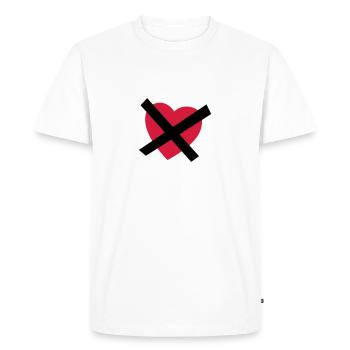 Crossed our Heart - No Love - No Heart - T-shirt Premium bio Homme - blanc - Devant - Nico (187cm)