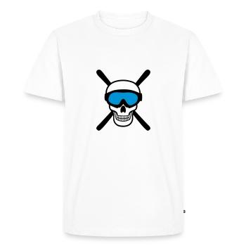 Skiing Skull - T-shirt Premium bio Homme - blanc - Devant - Nico (187cm)