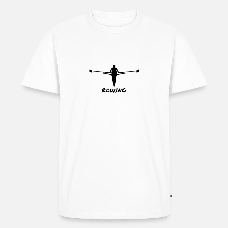 Rudern, Ruderer - Männer Premium Bio T-Shirt - Weiß