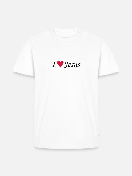 I love Jesus EN - Men's Premium Organic T-Shirt - white