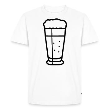 Bière - T-shirt Premium bio Homme - blanc - Devant - Nico (187cm)