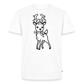 Cerf - T-shirt Premium bio Homme - blanc - Devant - Nico (187cm)