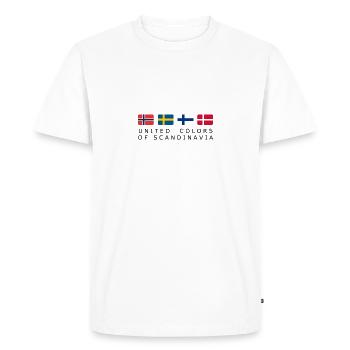 UNITED COLORS OF SCANDINAVIA black-lettered - Men's Premium Organic T-Shirt - white - Front - Nico (187cm)