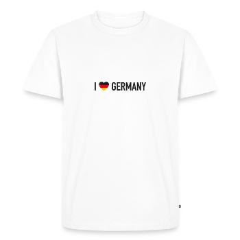 I Love Germany - Men's Premium Organic T-Shirt - white - Front - Nico (187cm)
