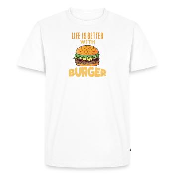 Cheat Day Burrito Burger Restauration rapide Pizza - T-shirt Premium bio Homme - blanc - Devant - Nico (187cm)