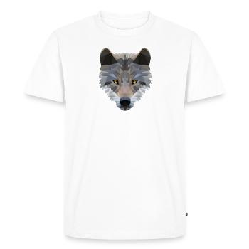 Wolfkopf -Low Poly Art. - T-shirt Premium bio Homme - blanc - Devant - Nico (187cm)
