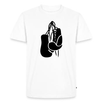 Gants de boxe boxer boxe thaïe Boxing MMA - T-shirt Premium bio Homme - blanc - Devant - Nico (187cm)