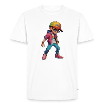 Jeune adolescent cool - T-shirt Premium bio Homme - blanc - Devant - Nico (187cm)