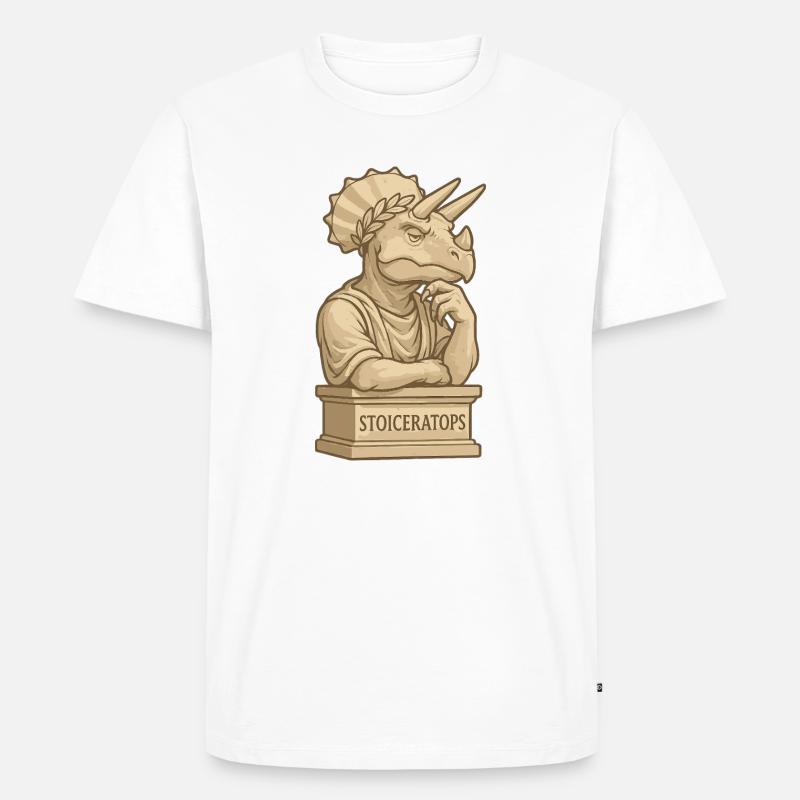 Stoiceratops - Männer Premium Bio T-Shirt - Weiß
