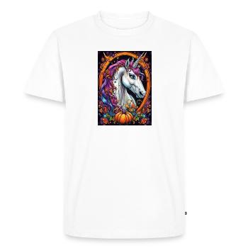 Color dream unicorn in the autumn ring - Men's Premium Organic T-Shirt - white - Front - Nico (187cm)