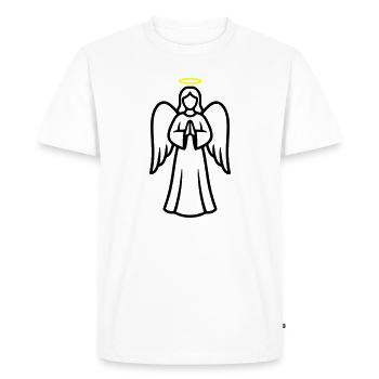 ange-ange-aile-silhouette-simple-1 - T-shirt Premium bio Homme - blanc - Devant - Nico (187cm)