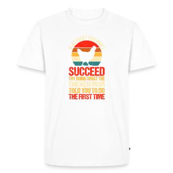 Fermier Coq, Volaille, Maman, Poule, Maman, Mère - T-shirt Premium bio Homme - blanc - Devant - Nico (187cm)