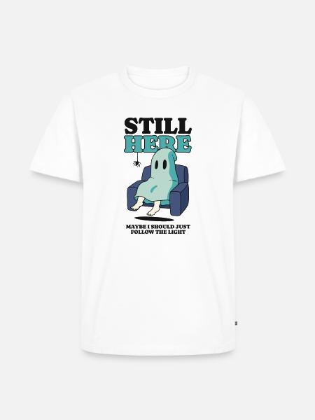 Buh Gespenst - Männer Premium Bio T-Shirt - Weiß