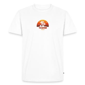 Cool Yucatan Mexico Beach Sunset Souvenir - Men's Premium Organic T-Shirt - white - Front - Nico (187cm)