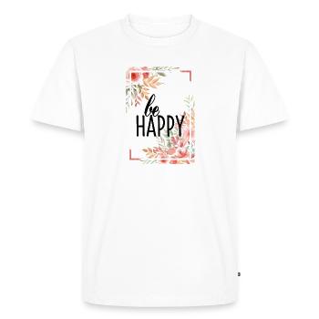 ÊTRE HEUREUX - T-shirt Premium bio Homme - blanc - Devant - Nico (187cm)