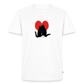 Chats - T-shirt Premium bio Homme - blanc - Devant - Nico (187cm)