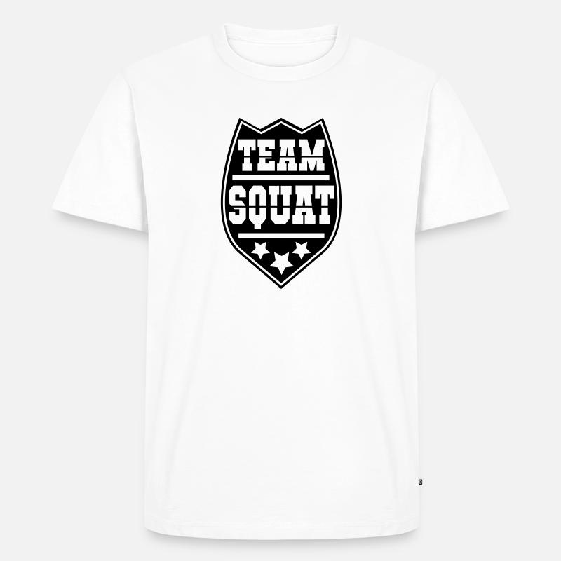 team_squat_3_1f - Männer Premium Bio T-Shirt - Weiß
