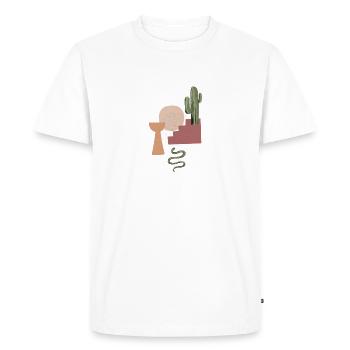 snake and cactus - Men's Premium Organic T-Shirt - white - Front - Nico (187cm)