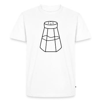 Distributeur de sel salière - T-shirt Premium bio Homme - blanc - Devant - Nico (187cm)