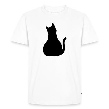 Cat with a big butt - buttocks - Men's Premium Organic T-Shirt - white - Front - Nico (187cm)